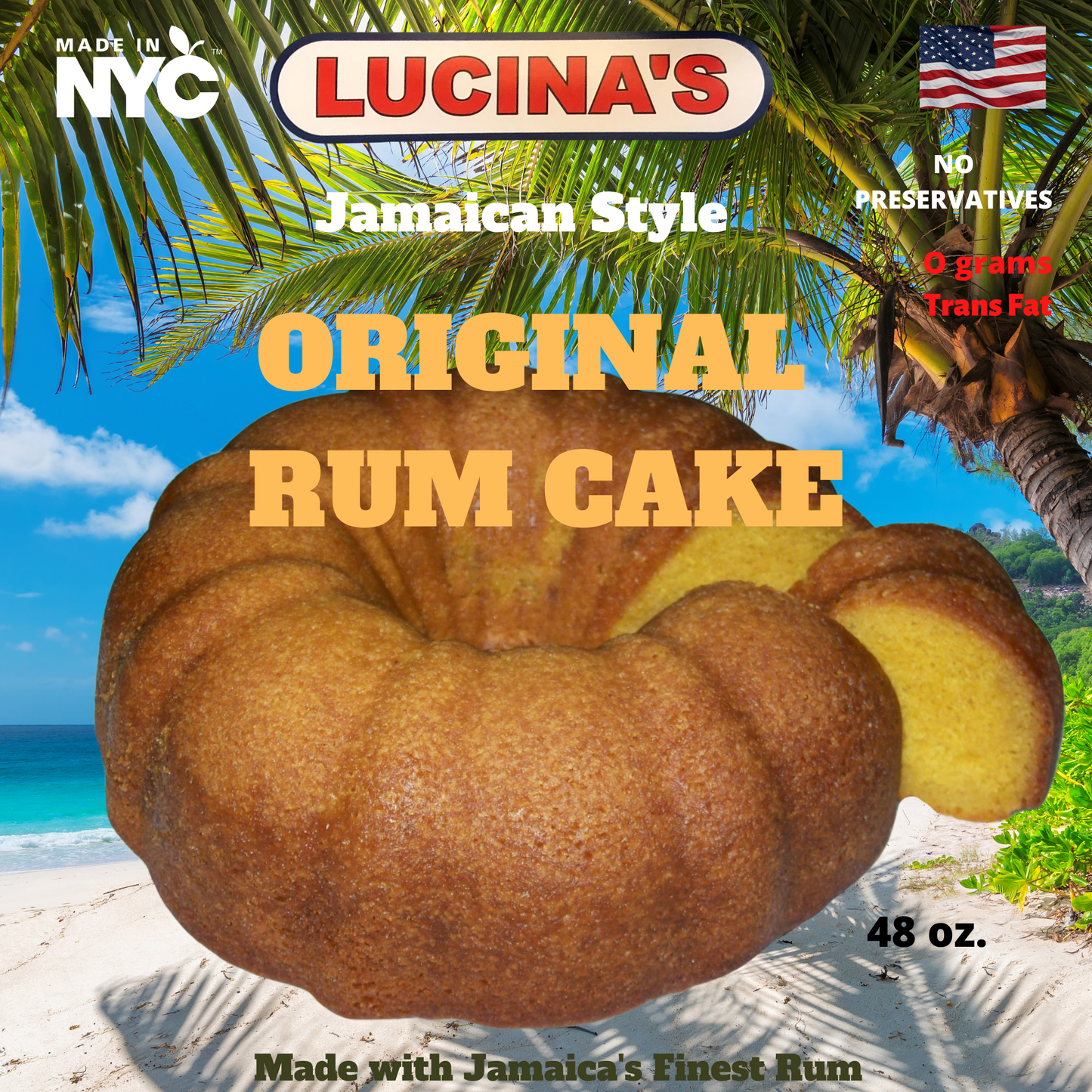 Lucina's Gourmet Original Rum Cake 48oz.